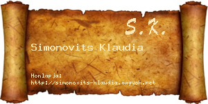 Simonovits Klaudia névjegykártya
